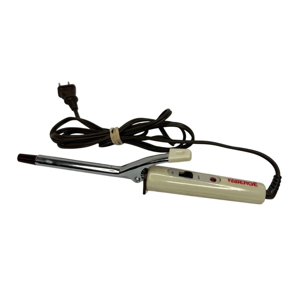 Faberge Fashion Curling Iron FT-3000 Small Barrel Vintage White Electric